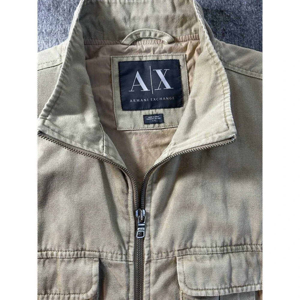 Armani Exchange Military Field Utility Jacket Camel Full Zip Men’s Size M